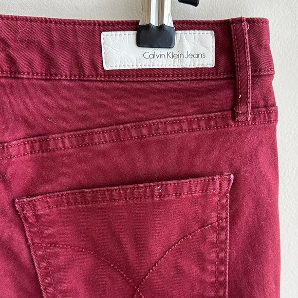 Calvin Klein Jeans Red/Burgundy Skinny Ankle Pants, Size 8 - Picture 12 of 16